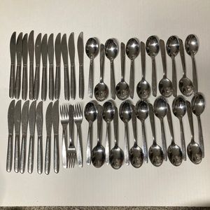 Vintage Superior Stainless USA Night Sky Flatware 45 Pieces 3 Atomic Star